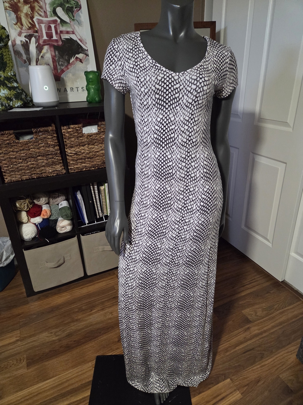 Tart Collections Black and White Snake-Print Maxi Dress